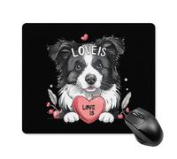 Résistant À Usure Tapis De Souris l'amour Est Un Border Collie 25X30Cm, Souris De Bureau Durable Tapis Souris pour Joueurs Professionnels Souris Pc