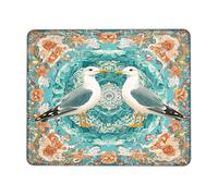 résistant à Usure Tapis Souris, Fleur de Mouette Style Sarcelle Mousepad Confort Tapis de Souris pour Les capteurs de Jeu Bureau Jeux