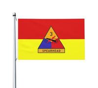 Résistant aux intempéries Drapeau de jardin Drapeau de la 3e division blindée de l'armée américaine durable Bannière décorative 3x5 Ft pour événements,jardin,chambres