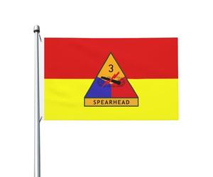Résistant aux intempéries Drapeau de jardin Drapeau de la 3e division blindée de l'armée américaine durable Bannière décorative 3x5 Ft pour événements,jardin,chambres
