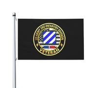 Résistant aux intempéries Drapeau double face Drapeau des vétérans Kos de la 3e division d'infanterie de l'armée américaine durable Bannière décorative 3x5 Ft pour balcon,patio,dortoirs