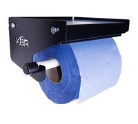 Résistant Bleu Rouleau Papier Serviette Distributeur Support avec Étagère Rangement Support Mural Support Acier Noir