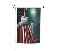 Résistant Drapeau De Camion 30X45Cm États-Unis Américain Et Christ Foi Dieu Jésus Drapeaux De Cour Double Face Drapeaux De Vacances Pour Saisons, Noël, Décoration