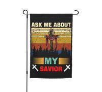 Résistant Drapeau Vertical 30X45Cm Demandez-Moi À Propos De Mon Sauveur, La Foi En Jésus Welcome Drapeau De Jardin Décoratif Drapeaux De Jardin Pour Extérieur, Saisons, Extérieur