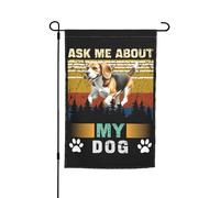 Résistant Drapeau Vertical 30X45Cm Drôle De Question Sur Mon Chien Drapeau De Noël Double Face Drapeaux De Jardin Pour Ferme, Cour, Décoration