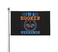 Resistant Exterieur Drapeau De Jardin 90X150Cm Je Suis Une Prostituée Le Week-End Drapeau Personnalisé Parfait Pirate Drapeaux Pour Cadeau D'Anniversaire, Décoration D'Intérieur, Festival