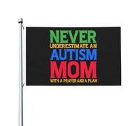 Resistant Exterieur Drapeau Personnalisé 90X150Cm Ne Sous-Estimez Jamais Une Mère Autiste Avec Une Prière Et Un Plan Drapeaux Individualité Pirate Drapeaux Pour Festival, Décoration D'Intérieur