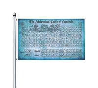 Resistant Exterieur Drapeaux 90X150Cm Tableau Des Symboles Alchimiques Rétro Occultes Drapeau Personnalisé Couleurs Vives Drapeau De Jardin Pour Décoration D'Intérieur, Cadeau D'Anniversaire