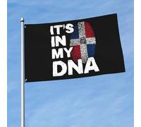 Resistant Exterieur Drapeaux Bannières C'Est Dans Mon Adn République Dominicaine Pirate Drapeaux L'Intérieur Drapeau Personnalisé Pour Cadeau De Noë, Cadeau D'Anniversaire, 3X5 Ft