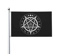 Resistant Exterieur Pirate Drapeaux 90X150Cm Symbole Occulte Cercle De Pentagramme Magique Wiccan Drapeau De Jardin Diversité Drapeau Personnalisé Pour Festival, Terrasse, Jardin