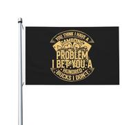 Resistant Exterieur Pirate Drapeaux 90X150Cm Tu Penses Que J'Ai Un Problème De Jeu Drapeau De Jardin Polyester Drapeau Personnalisé Pour Terrasse, Cadeau D'Anniversaire, Décoration D'Halloween