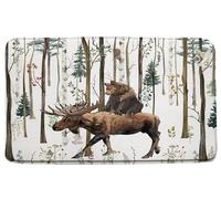 Résistant Paillasson Ours Rustique drôle cerf Arbre Chasse Aventure cabane Ferme Animal Rural Ourson Tapis Anti-salissures Tapis de Bain 40×60cm pour Balcon,Cour,Chambre