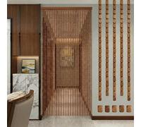 Résistant Rideau Anti-insectes, Rideau de Porte Perle de Bambou Naturel,Rideaux de Perles Bois Suspendus Décoration Pour Couloir Entrée Salon Séparateur de Pièce(Coffee,80x180cm)