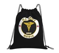 Résistant Sac à Dos à Cordon Rqwaaed Médecin Militaire américain MOS 68W Sac à Motifs Sac réutilisable 36x42cm pour randonnée,Camping,Sport en Plein air