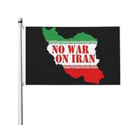Résistants Aux Intempéries Bannière Extérieure Pas De Guerre Contre Le Drapeau Iranien Décoratifs Pour Balcon Fête Extérieur 90X150Cm