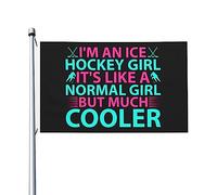 Résistants Aux Intempéries Drapeau De Jardin 90X150Cm Je Suis Une Fille De Hockey Sur Glace, C'Est Comme Une Fille Normale Mais Beaucoup Plus Cool Drapeau Haute Qualité Pirate Drapeaux