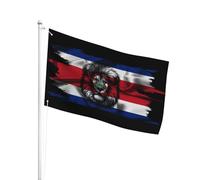 Résistants Aux Intempéries Drapeau De Jardin 90X150Cm Lion Du Costa Rica Bannière De Jardin Couleurs Vives Pirate Drapeau Pour Cadeau De Noë, Terrasse, Décoration D'Halloween