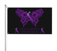 Résistants Aux Intempéries Drapeau De Jardin 90X150Cm Ruban Papillon De Sensibilisation À La Sarcoïdose Pirate Drapeaux Couleurs Vives Drapeau Personnalisé Pour Festival, Jardin
