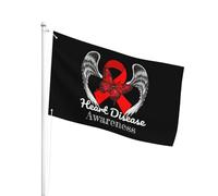 Résistants Aux Intempéries Drapeau De Jardin 90X150Cm Sensibilisation Aux Maladies Cardiaques Des Anges Drapeau D'Extérieur Polyester Bannière De Jardin Pour Terrasse, Cadeau De Noë