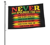 Résistants Aux Intempéries Drapeau De Jardin Ensembles Du Mois De L'Histoire Des Noirs Ne Jamais S'Encombrer De Vos Pensées Loyautés Drapeaux Couleurs Vives Bunting Pour Maison 90X150Cm