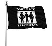 Résistants Aux Intempéries Drapeau De Jardin Personnalisé Bruant Ne Détestez Pas Participer Trio Sexe Drôle 90X150Cm Drapeaux Pour Fête Célébration Événements