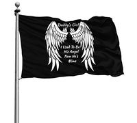 Résistants Aux Intempéries Drapeau De Jardin Personnalisée Bannière Extérieure La Fille À Papa, J'Étais Son Ange, Il Est À Moi 90X150Cm Drapeaux De Pirate Pour Fête Extérieur Balcon