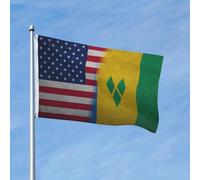 Résistants Aux Intempéries Drapeau De Jardin Vintage Saint-Vincent-Et-Les Grenadines Amérique Drapeaux Bannières Couleurs Vives Drapeau Personnalisé Pour Festival, Décoration D'Intérieur, 3X5 Ft