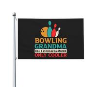 Résistants Aux Intempéries Drapeau Personnalisé 90X150Cm Grand-Mère Au Bowling Comme Une Mère Ordinaire, Mais Gooler Drapeaux Parfait Pirate Drapeaux Pour Cadeau D'Anniversaire, Terrasse