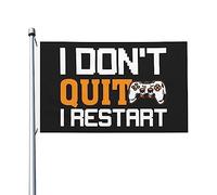 Résistants Aux Intempéries Drapeau Personnalisé 90X150Cm Je N'Arrête Pas, Je Recommence Drapeaux Couleurs Vives Pirate Drapeaux Pour Jardin, Décoration D'Intérieur, Festival