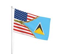 Résistants Aux Intempéries Drapeau Personnalisé Amérique Sainte-Lucienne Pirate Drapeaux Parfait Drapeaux Bannières Pour Décoration D'Halloween, Cadeau D'Anniversaire, Jardin, 3X5 Ft