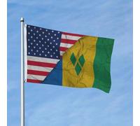 Résistants Aux Intempéries Drapeau Personnalisé L'Amérique Compliquée De Saint-Vincent-Et-Les Grenadines Pirate Drapeaux Couleurs Vives Drapeaux Bannières Pour Terrasse, Festival, 3X5 Ft