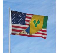 Résistants Aux Intempéries Drapeau Personnalisé Saint-Vincent-Et-Les Grenadines Zipper America Drapeaux Bannières Diversité Pirate Drapeaux Pour Terrasse, Cadeau De Noë, 3X5 Ft