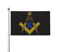Résistants Aux Intempéries Drapeaux 90X150Cm Série Maçonnique Compas Franc-Maçon Équerre Drapeau Personnalisé Haute Qualité Drapeau De Jardin Pour Jardin, Décoration D'Halloween, Terrasse