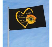 Résistants Aux Intempéries Drapeaux Bannières Ce N'Est Pas Une Religion, C'Est Une Relation - Jésus Drapeau De Jardin Resistant Exterieur Drapeau Personnalisé Pour Jardin, 3X5 Ft