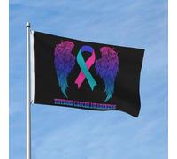 Résistants Aux Intempéries Drapeaux Bannières Sensibilisation Au Cancer De La Thyroïde Pirate Drapeaux Diversité Drapeau De Jardin Pour Terrasse, Cadeau De Noë, Décoration D'Intérieur, 3X5 Ft