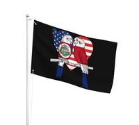Résistants Aux Intempéries Drapeaux Personnalisé 90X150Cm Le Perroquet Du Costa Rica Aime Le Cœur De L'Amérique Drapeaux Bannières Couleurs Vives Bannière De Jardin Pour Jardin