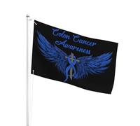 Résistants Aux Intempéries Pirate Drapeau 90X150Cm Sensibilisation Au Cancer Du Côlon Drapeaux Bannières Couleurs Vives Drapeau De Jardin Pour Décoration D'Halloween, Terrasse