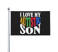 Résistants Aux Intempéries Pirate Drapeaux 90X150Cm J'Aime Mon Fils Autiste Drapeaux Haute Qualité Drapeau Personnalisé Pour Cadeau D'Anniversaire, Jardin, Décoration D'Intérieur