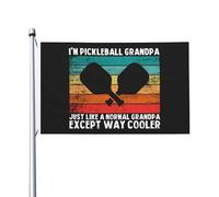 Résistants Aux Intempéries Pirate Drapeaux 90X150Cm Je Suis Un Grand-Père De Pickleball Comme Un Grand-Père Normal, Sauf Qu'Il Est Beaucoup Plus Cool Drapeau De Jardin Haute Qualité Drapeaux