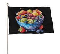 Résistants Aux Intempéries Pirate Drapeaux Un Bol Avec Des Fruits À L'Aquarelle Drapeau Personnalisé Parfait Drapeau De Jardin Pour Décoration D'Halloween, Jardin, Cadeau D'Anniversaire, 3X5 Ft
