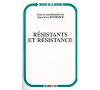 Resistants et resistance - Jean-Yves Boursier - L'harmattan - broché - Livre