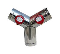 Résiste aux extrêmes de pression et température élevées AC 220v AC110V DC12V DC24V Registre ventilation motorisé en acier inoxydable Vanne motorisée conduit d'air OD51mm-150mm Type Y(OD89mm)