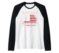 Résister à la protestation USA Flag nous le peuple anti Manche Raglan