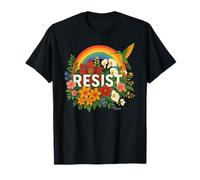 Résister Floral Anti Trump Manifestation Politique Mois de la fierté LGBTQ T-Shirt