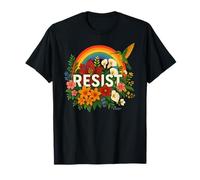 Résister Floral Anti Trump Manifestation Politique Mois de la fierté LGBTQ T-Shirt