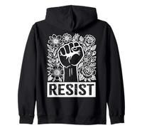 Résister | Solidarité Fist Flower Protest Equality Awarness Sweat à Capuche