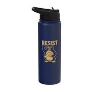 Résistez à la protestation des militants rebelles des pingouins en colère contre les tarifs douaniers Stainless Steel Insulated Water Bottle
