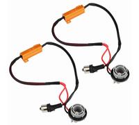 Resistor Wiring Harness for LED Turn Signal Lights 1156 7506 P21W, Load Resistor Connector with 16 - Gauge Copper Wire, ABS Housing, Plug - and - Play Set of 2