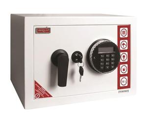 RESKAL - Coffre de Sécurité 16,5L avec Code Électronique et e Secours - 2 Pênes de 20mm, Alarme, Éclairage Intérieur - Dimensions 250x350x270 mm - Sécurisé et Pratique