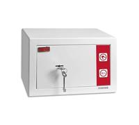 RESKAL Coffre de sécurité SM1 Premium 9,9 litres Blanc, 2 clés fournies - L31 x H20 x P20 cm